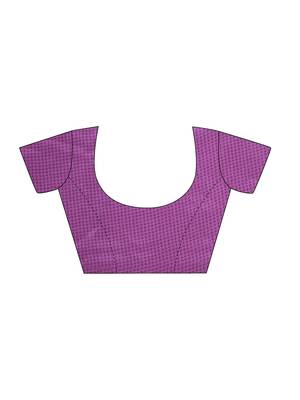 Violet Printed Chiffon Saree With Blouse 4
