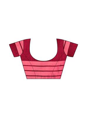 Maroon Woven Cotton Silk Saree With Blouse 4