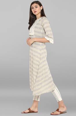 Janasya Multicolor printed cotton kurta sets 3