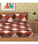 Emart 100% Cotton 104 TC Double Bedsheet with 2 Pillow Cover