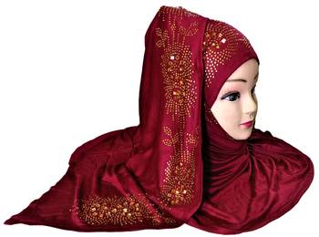 Maroon Plain Cotton Hijab 1
