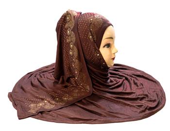 Coffee Plain Cotton Hijab 1