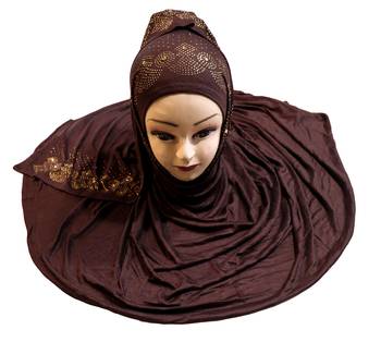 Coffee Plain Cotton Hijab 2
