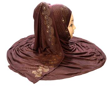 Coffee Plain Cotton Hijab 4