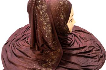 Coffee Plain Cotton Hijab 5