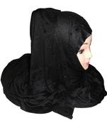 Black Plain Cotton Hijab