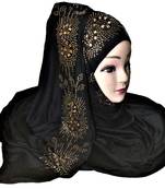 Black Plain Cotton Hijab