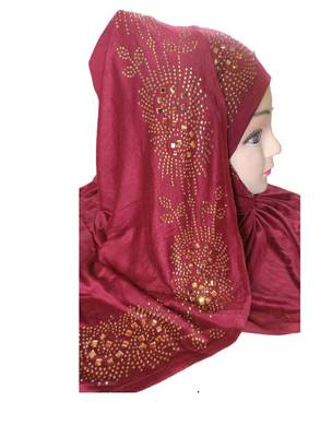 Maroon Plain Cotton Hijab 5