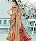 Multicolor Abstract Print Silk Saree With Blouse