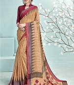 Multicolor Abstract Print Silk Saree With Blouse
