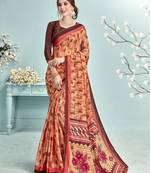 Multicolor Abstract Print Silk Saree With Blouse