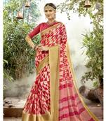 Multicolor Abstract Print Chanderi Silk Saree With Blouse