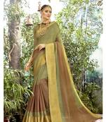 Multicolor Abstract Print Chanderi Silk Saree With Blouse