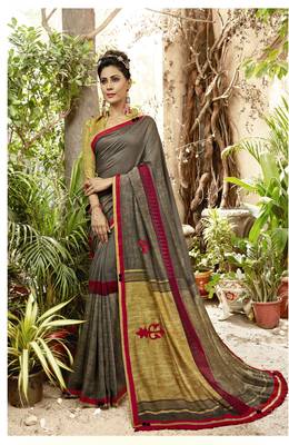 Multicolor Abstract Print Cotton  Saree With Blouse 1