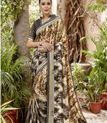 Multicolor Abstract Print Cotton  Saree With Blouse