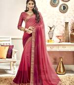 Pink Abstract Print Georgette Saree With Blouse
