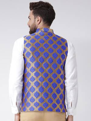 Brown Woven Polyester Nehru Jacket 4
