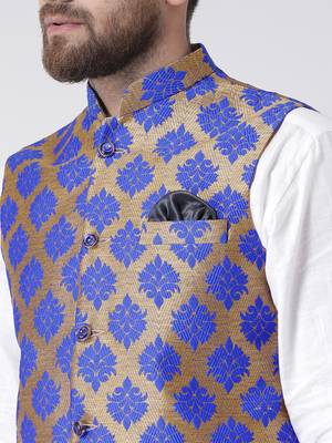 Brown Woven Polyester Nehru Jacket 5