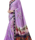 Multicolor Abstract Print Georgette Saree With Blouse