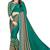 Turquoise Abstract Print Georgette Saree With Blouse