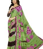 Multicolor Abstract Print Georgette Saree With Blouse