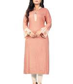 Peach printed rayon kurti