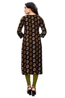 Black printed  rayon kurti 2