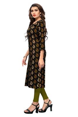 Black printed  rayon kurti 3