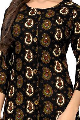 Black printed  rayon kurti 4