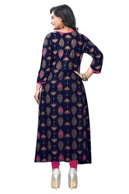 Blue printed  rayon kurti 2