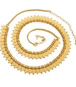 Gold Pated Polki  Agate Waist Belt