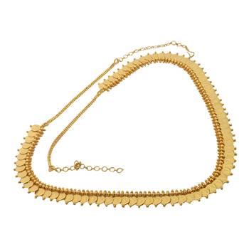 Gold Pated Polki  Agate Waist Belt 2
