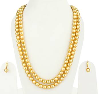 Sea Shell 2 Layered Imitation Pearl Necklace Sets 1