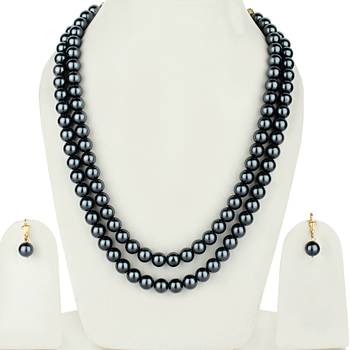 2 Layered Grey Pearl Necklace Sets 1