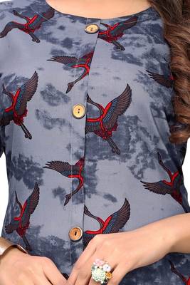 Multicolor printed rayon kurti 4