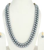 2  Layered Grey Pearl Necklace Sets