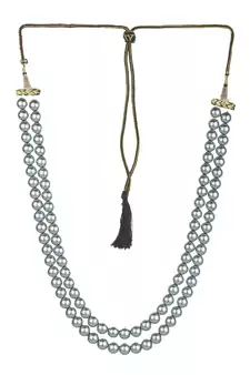 2  Layered Grey Pearl Necklace Sets