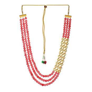 Pink Multilayered  Kundan Necklace Sets 3