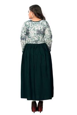 Green embroidered  rayon kurti 2