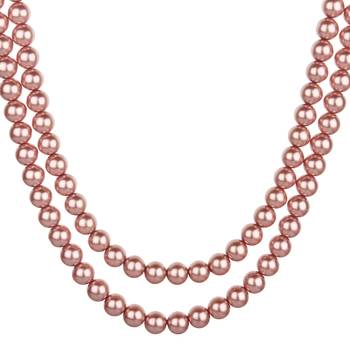 2 Layered Pink Pearl Necklace Sets 4