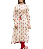 Off white printed rayon kurti