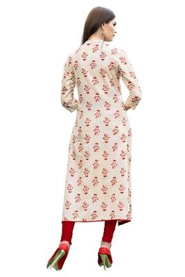 Off white printed rayon kurti 2