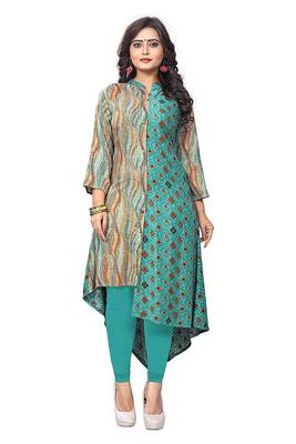 Multicolor printed rayon kurti 2