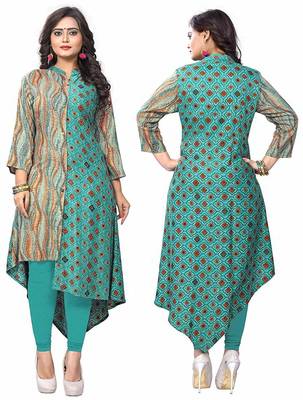 Multicolor printed rayon kurti 4