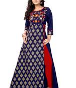 Blue  printed rayon kurti