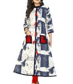 Blue  printed rayon kurti