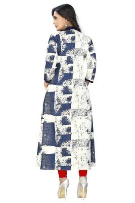 Blue  printed rayon kurti 2