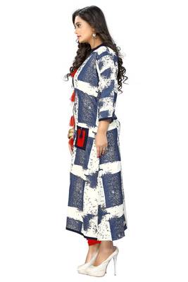 Blue  printed rayon kurti 3