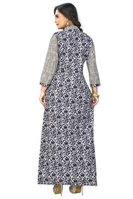 Blue  printed cotton kurti 2