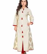 White printed cotton kurti
